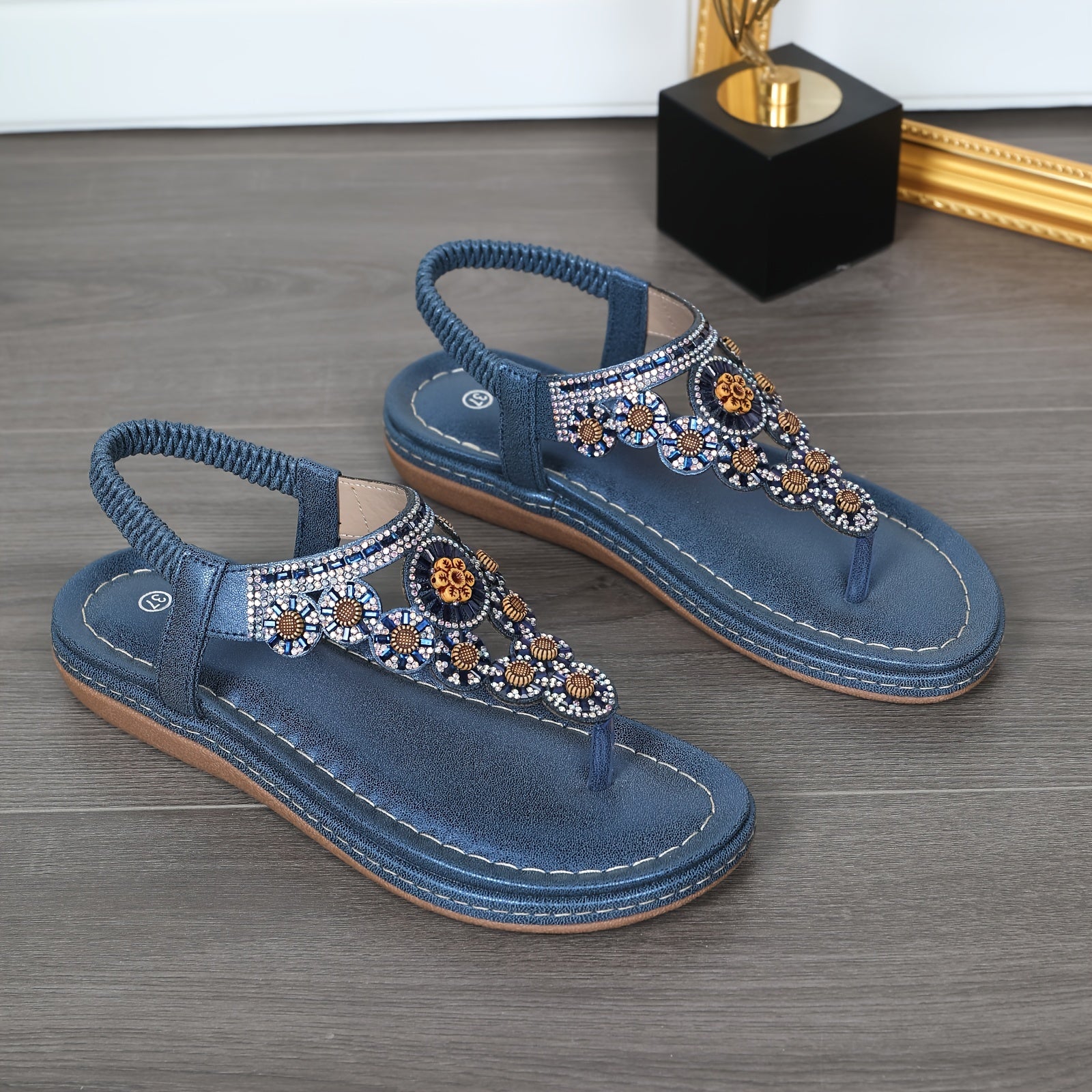 Zafelya™ – Sandales Femme Chic et Confortable à Strass Boho Été Plates
