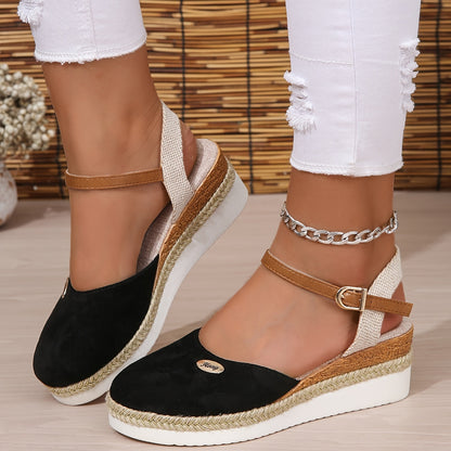 Zanira™ – Sandales Compensées Femme Chic et Confortable à Bout Fermé Été