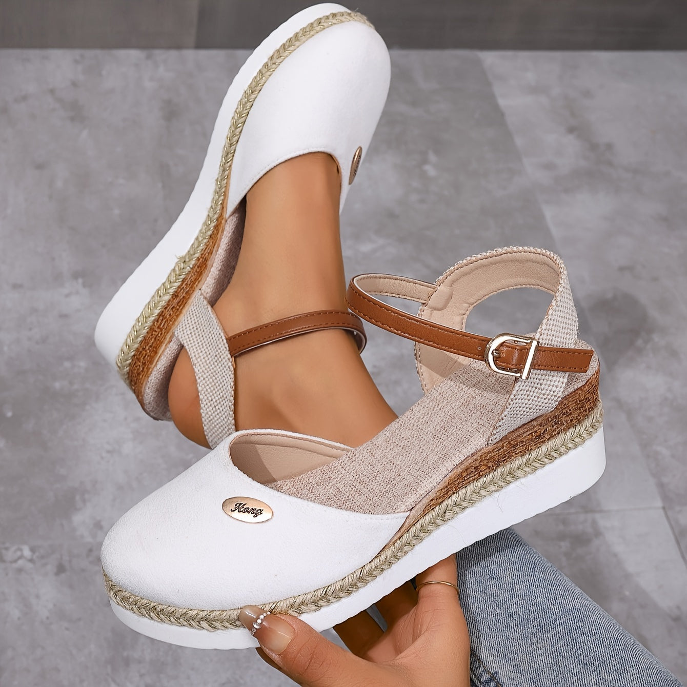 Zanira™ – Sandales Compensées Femme Chic et Confortable à Bout Fermé Été