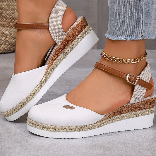 Zanira™ – Sandales Compensées Femme Chic et Confortable à Bout Fermé Été