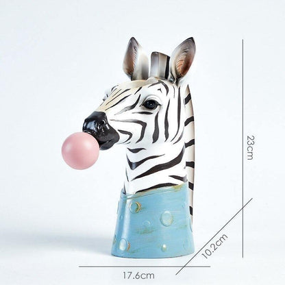 Vase Décoratif Fleuri avec Motifs Animaux Joyeux