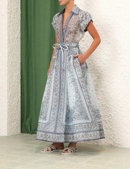 Robe et Blouse Ensemble Élégant Paisley Moderne