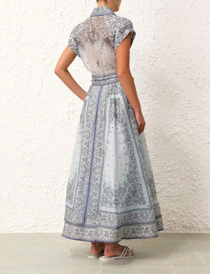 Robe et Blouse Ensemble Élégant Paisley Moderne