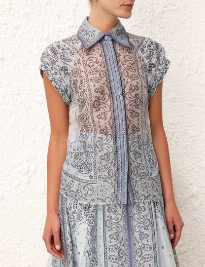 Robe et Blouse Ensemble Élégant Paisley Moderne