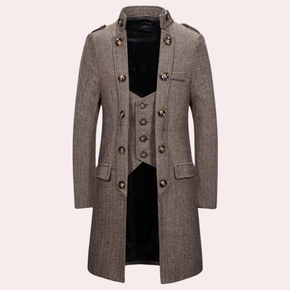 JOHNNY - Manteau Mi-Long Sophistiqué Pour Hommes