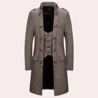 JOHNNY - Manteau Mi-Long Sophistiqué Pour Hommes