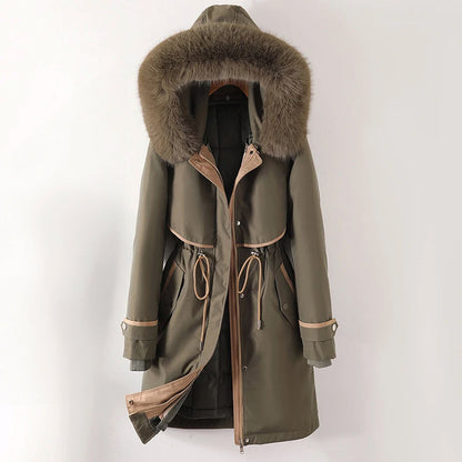 Manteau Femme Hiver Chic avec Capuche et Ceinture Adjustable - PanierRoyale