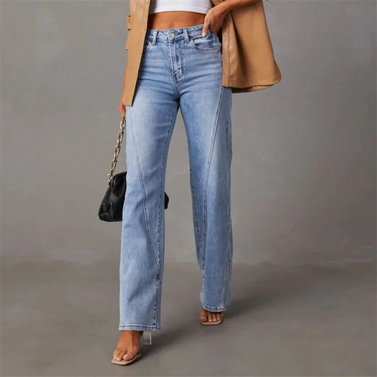JeansLargeur Comfort Hauté Taille Vintage Style - BerlinGlamour