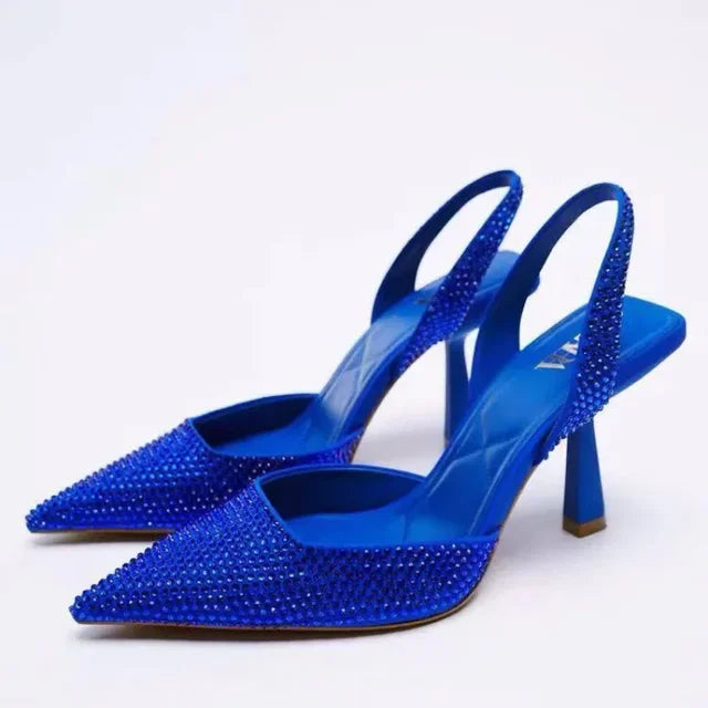 Sandales Hauts Talons Strass Glamour Féminin