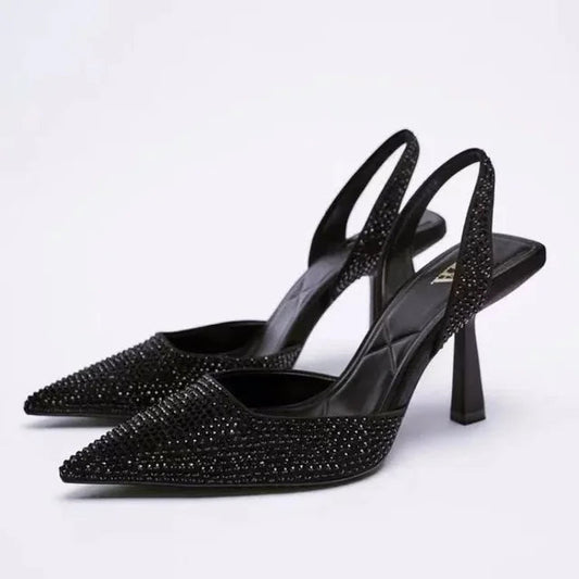 Sandales Hauts Talons Strass Glamour Féminin - PanierRoyale