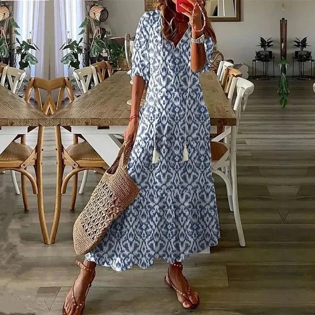 Robe Été Courte Bleu Marine pour Femme - PanierRoyale