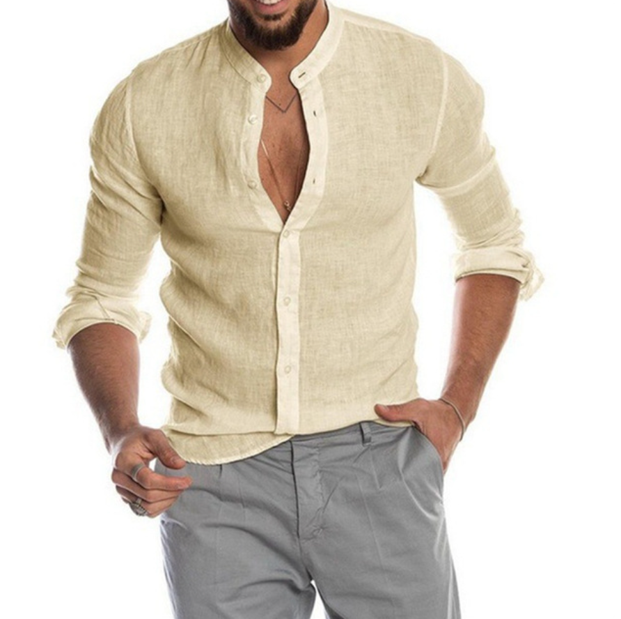 Chemise Homme Lin Clair Été Confortable