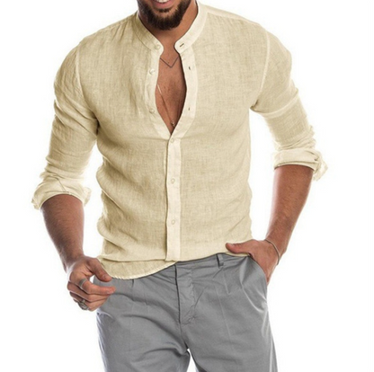 Chemise Homme Lin Clair Été Confortable