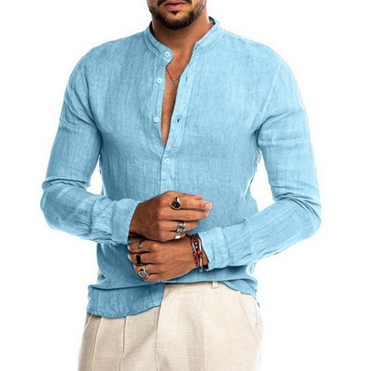 Chemise Homme Lin Clair Été Confortable