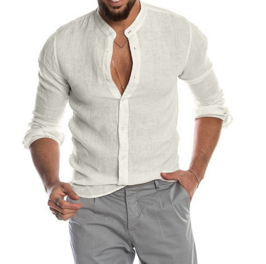 Chemise Homme Lin Clair Été Confortable