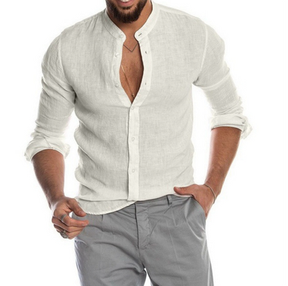 Chemise Homme Lin Clair Été Confortable