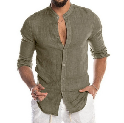 Chemise Homme Lin Clair Été Confortable - PanierRoyale