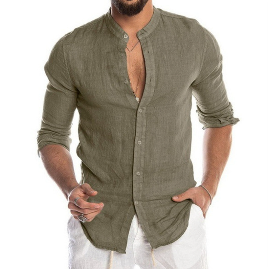 Chemise Homme Lin Clair Été Confortable