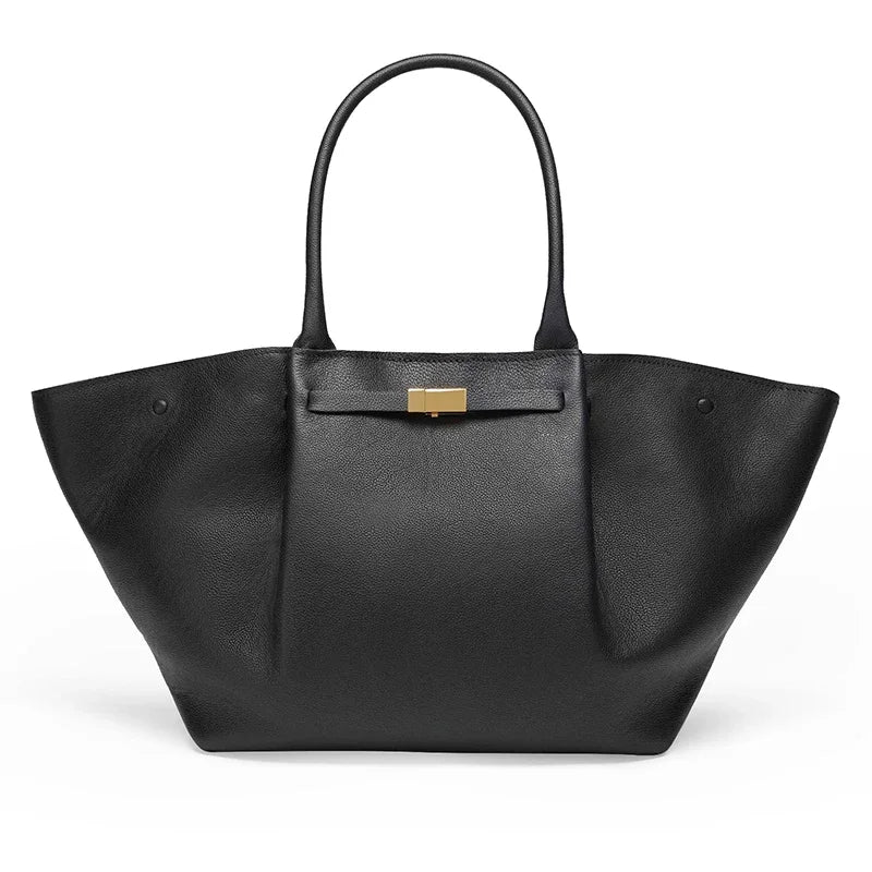 Sac à Main Cuir Végétal Élégant avec Fermeture Dorée - PanierRoyale