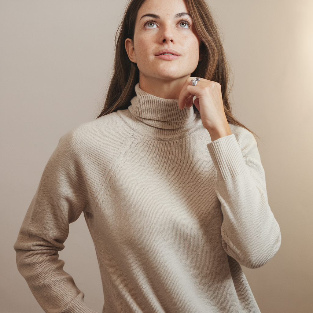 Pull Femme Laine Douce à Col Roulé Chaud - PanierRoyale