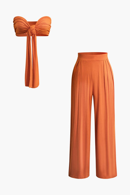 Ensemble Deux Pièces Élégant avec Bandeau et Pantalon Large - BerlinGlamour