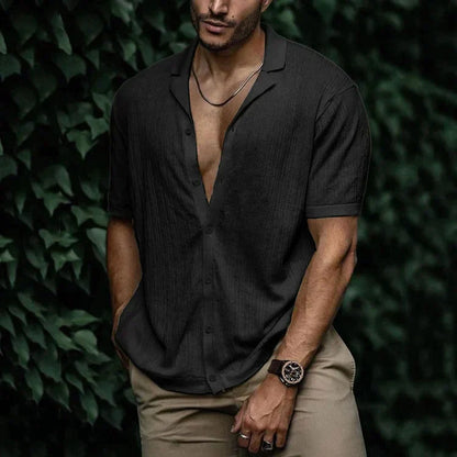 Chemise Homme Décontractée Manches Courtes à Boutons