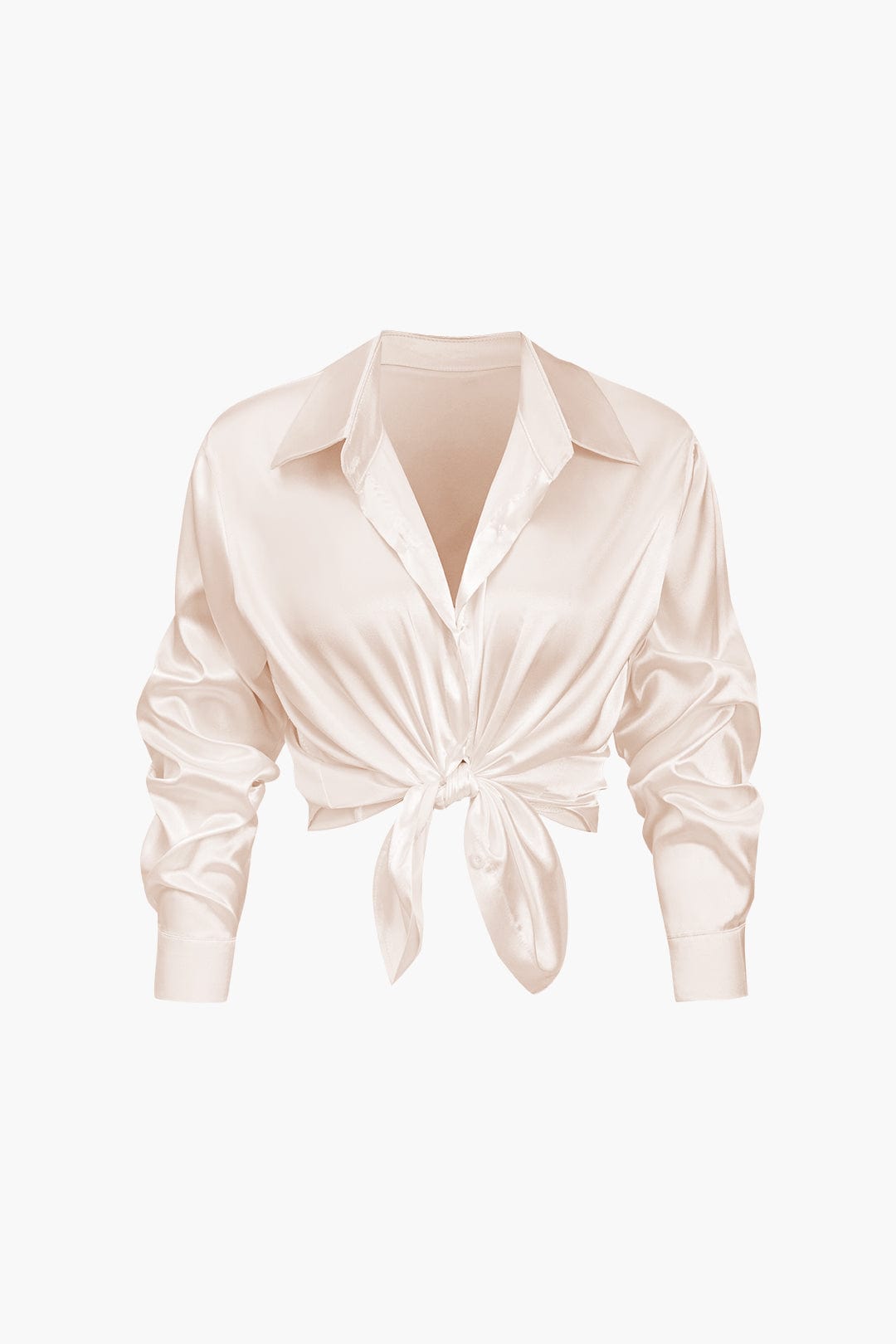 Blouse Élégante en Soie Satinée Longue Manche