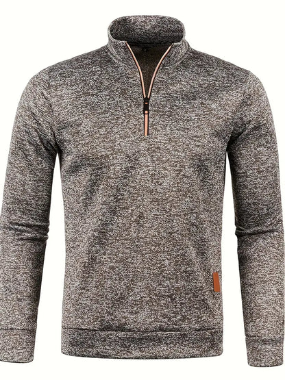 Pull Polaire Marine Homme Fermeture Éclair Côtelé