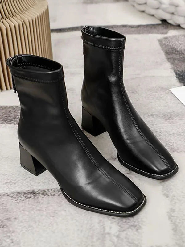 Bottes Femmes Chaussures Zippées Confort pour Tous les Jours - PanierRoyale