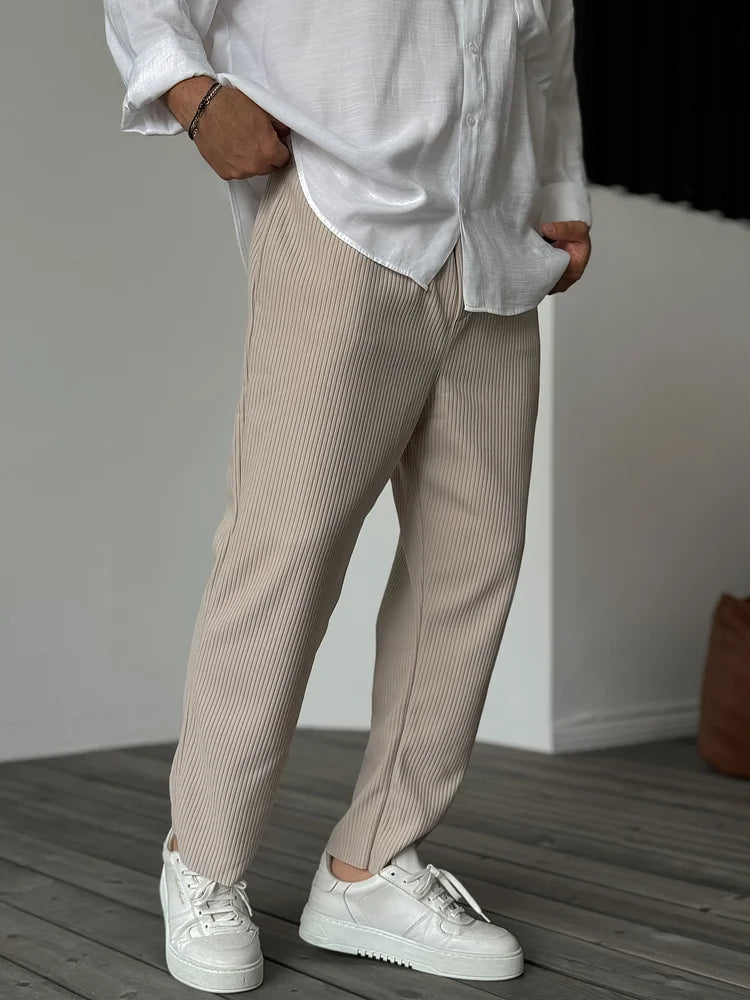 Pantalon Moderne à Rides pour Homme