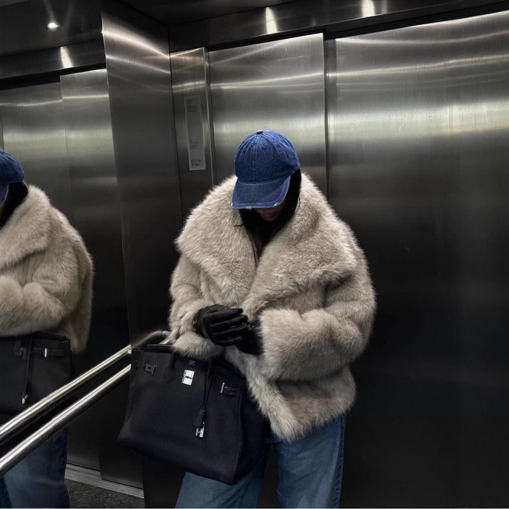 Manteau Femme Hiver Synthétique Doux et Chaud