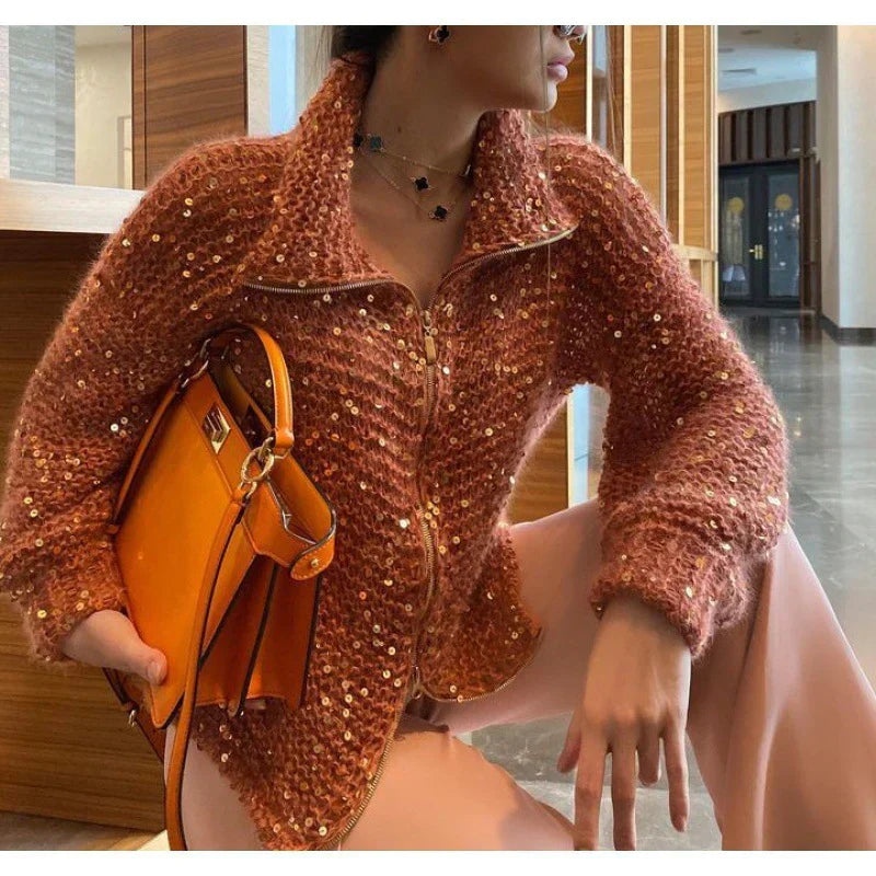 Gilet Femme Pailleté Glamour Élégant
