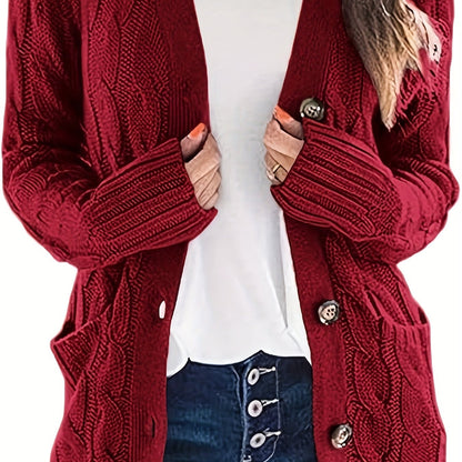 Gilet Femme Chic - Cardigan Câble Doux avec Fermeture Éclair