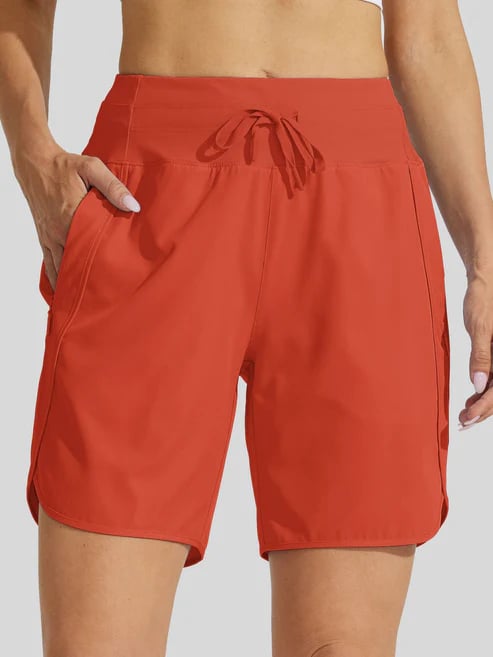 Short sport Femme Taille haute Cordon Poches