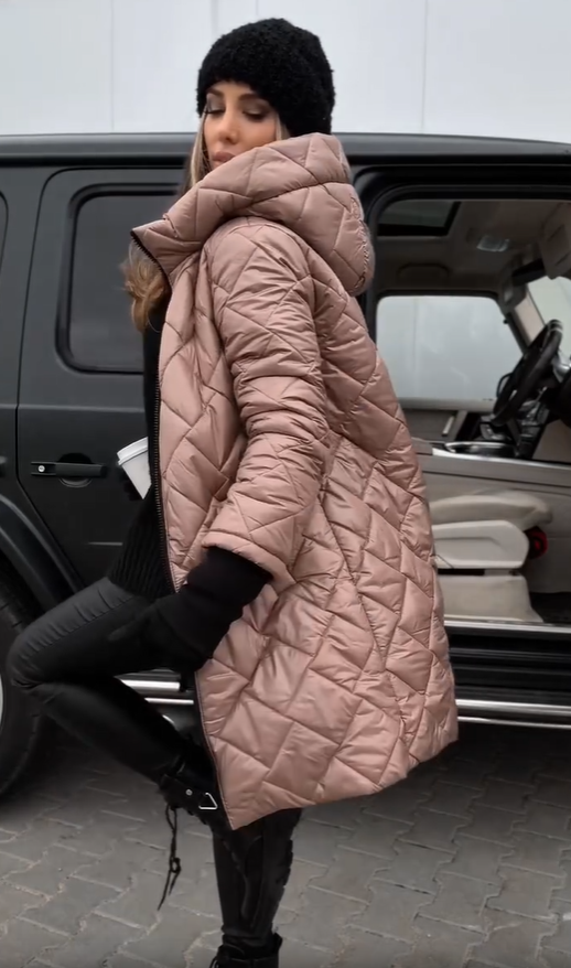 Veste Longue Matelassée Capuche Confortable