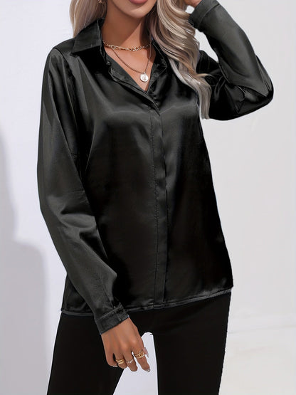 Chemise Femme en Soie Élégante Manches Longues