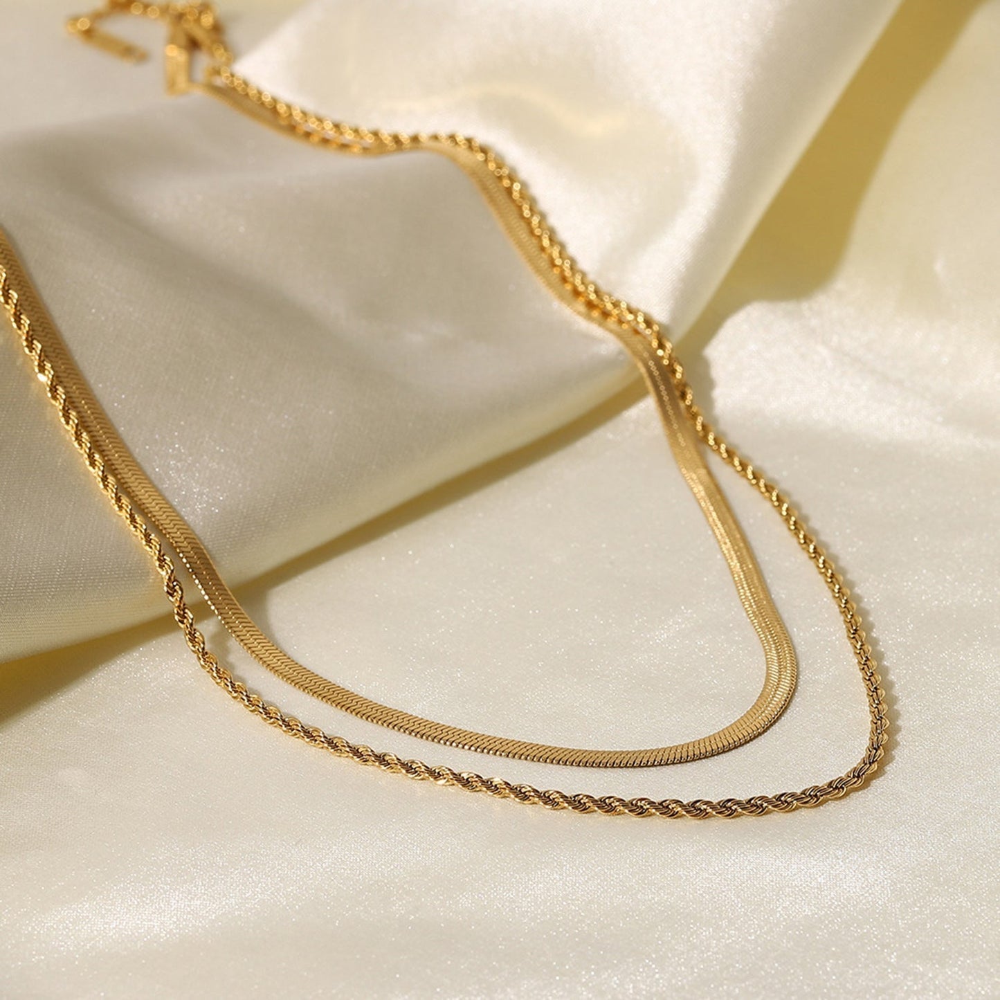 Collier Femme Métal Double Chaîne Minimaliste