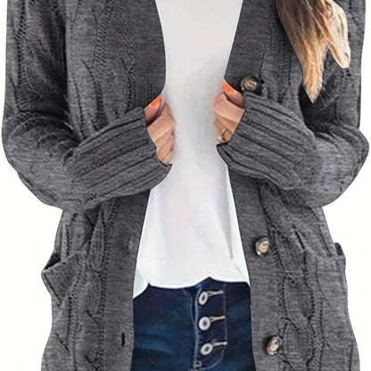 Gilet Femme Chic - Cardigan Câble Doux avec Fermeture Éclair