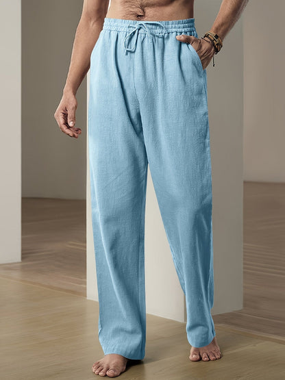 Pantalon Homme Élastique Décontracté avec Ceinture pour Loisirs