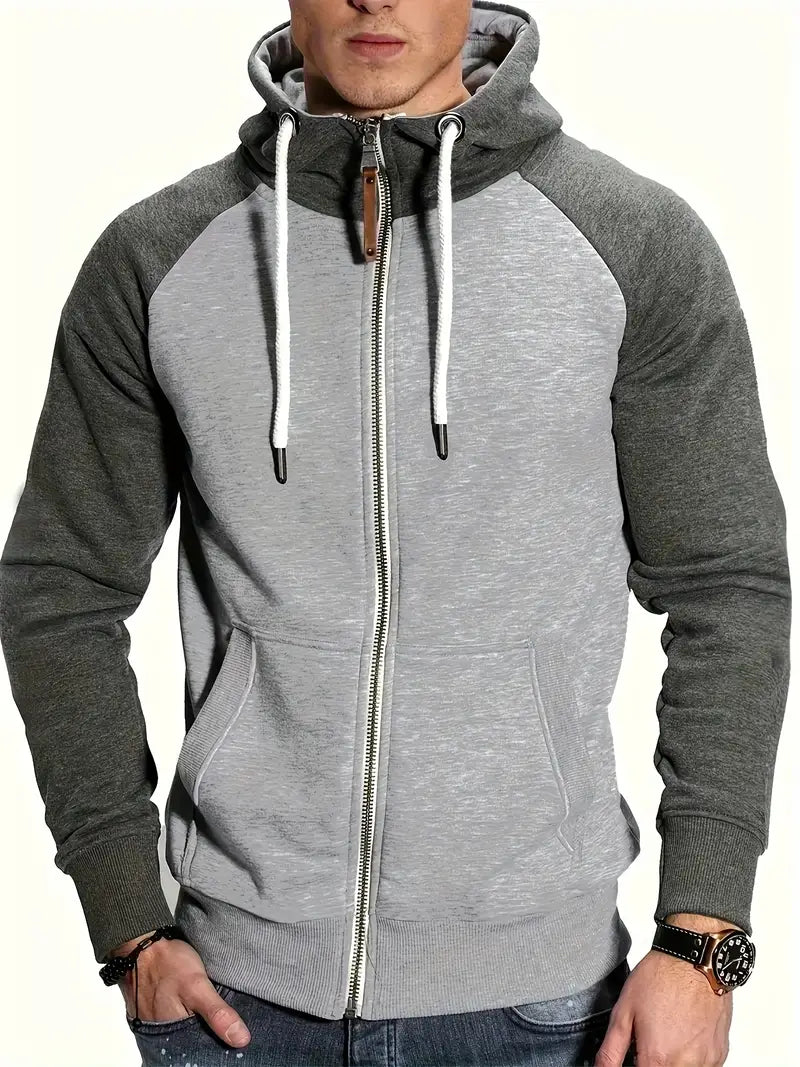 Sweat à Capuche Zippé Streetwear Homme Sport Chic