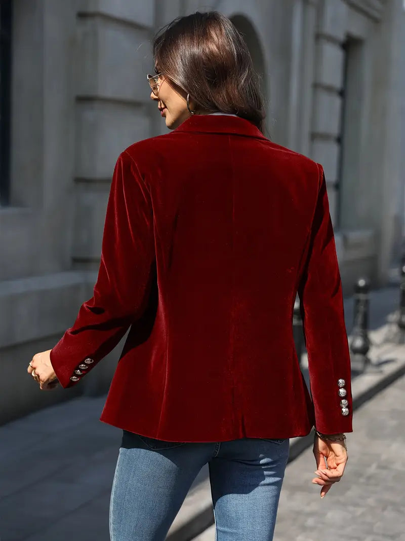 Blazer Femme Classique à Un Bouton Élégant