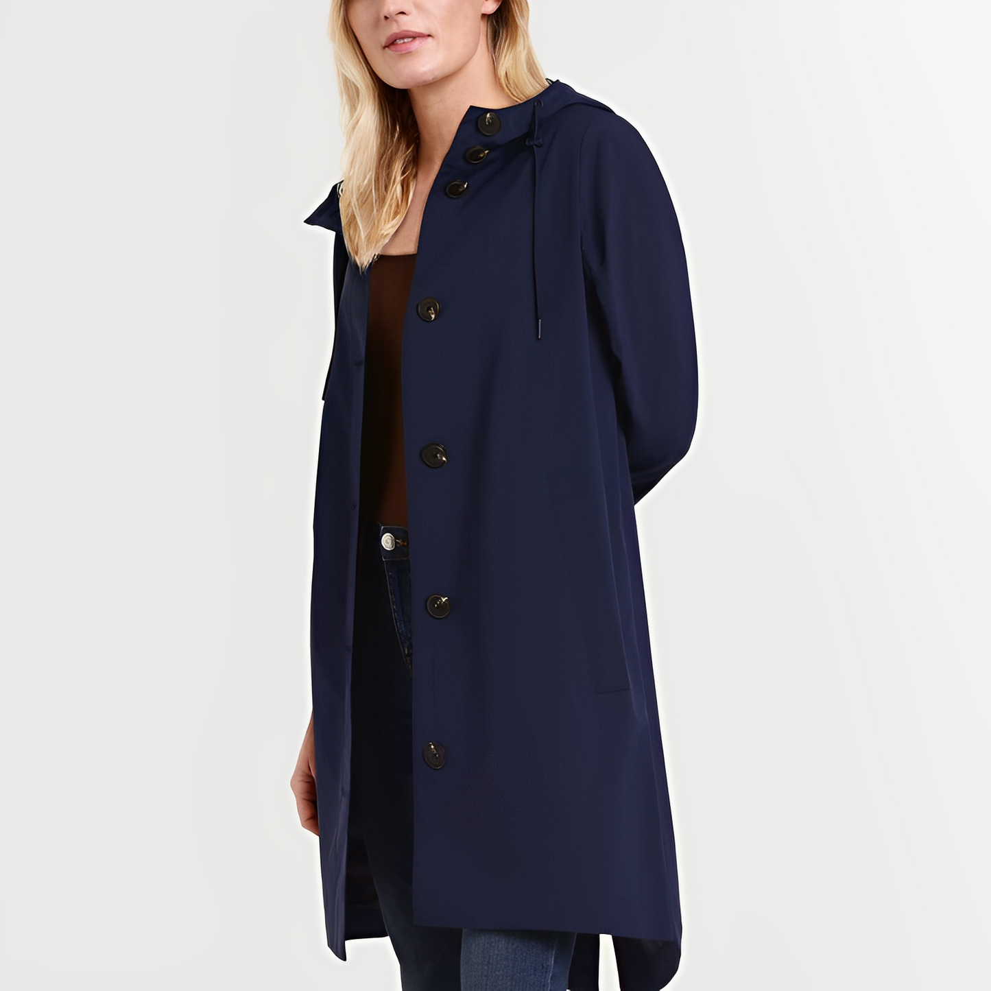Imperméable Femme Capuche Turquoise Clair