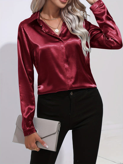 Chemise Femme en Soie Élégante Manches Longues
