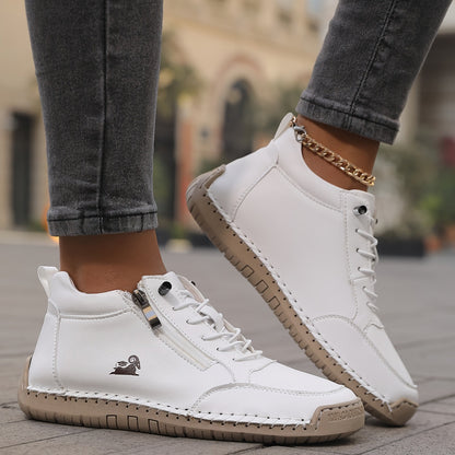 Chaussures Femmes Confortables à Lacets et Fermeture Éclair