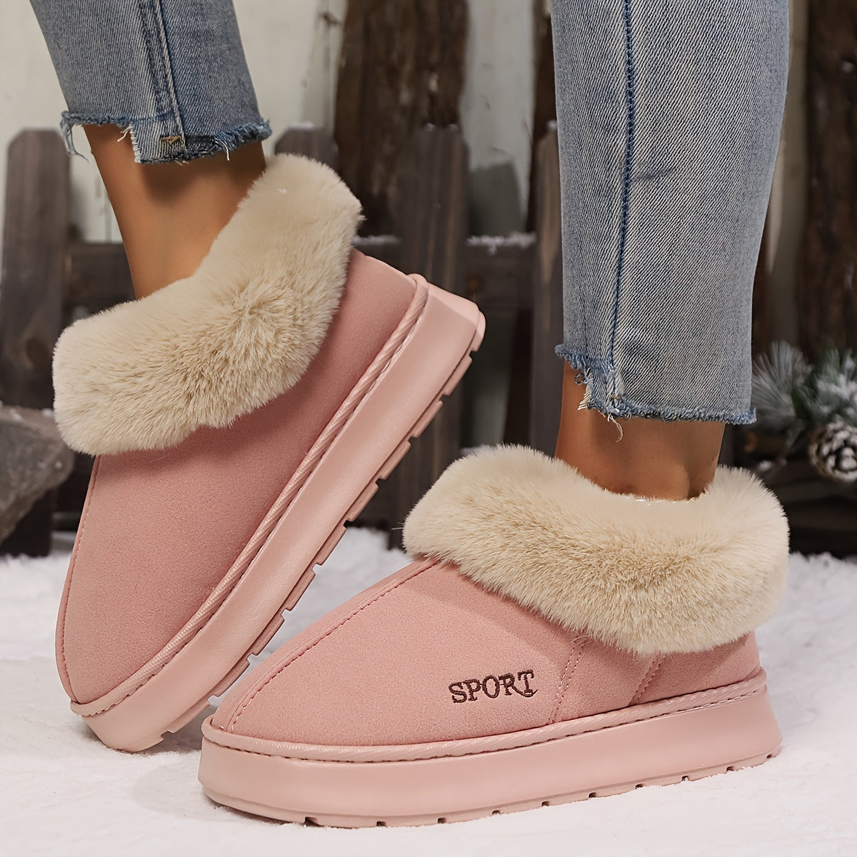 Chaussons Femme Peluche Chauds et Confortables