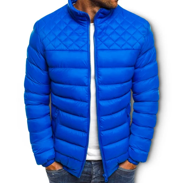 Parka Homme Noir Épais Hiver Fermeture Éclair