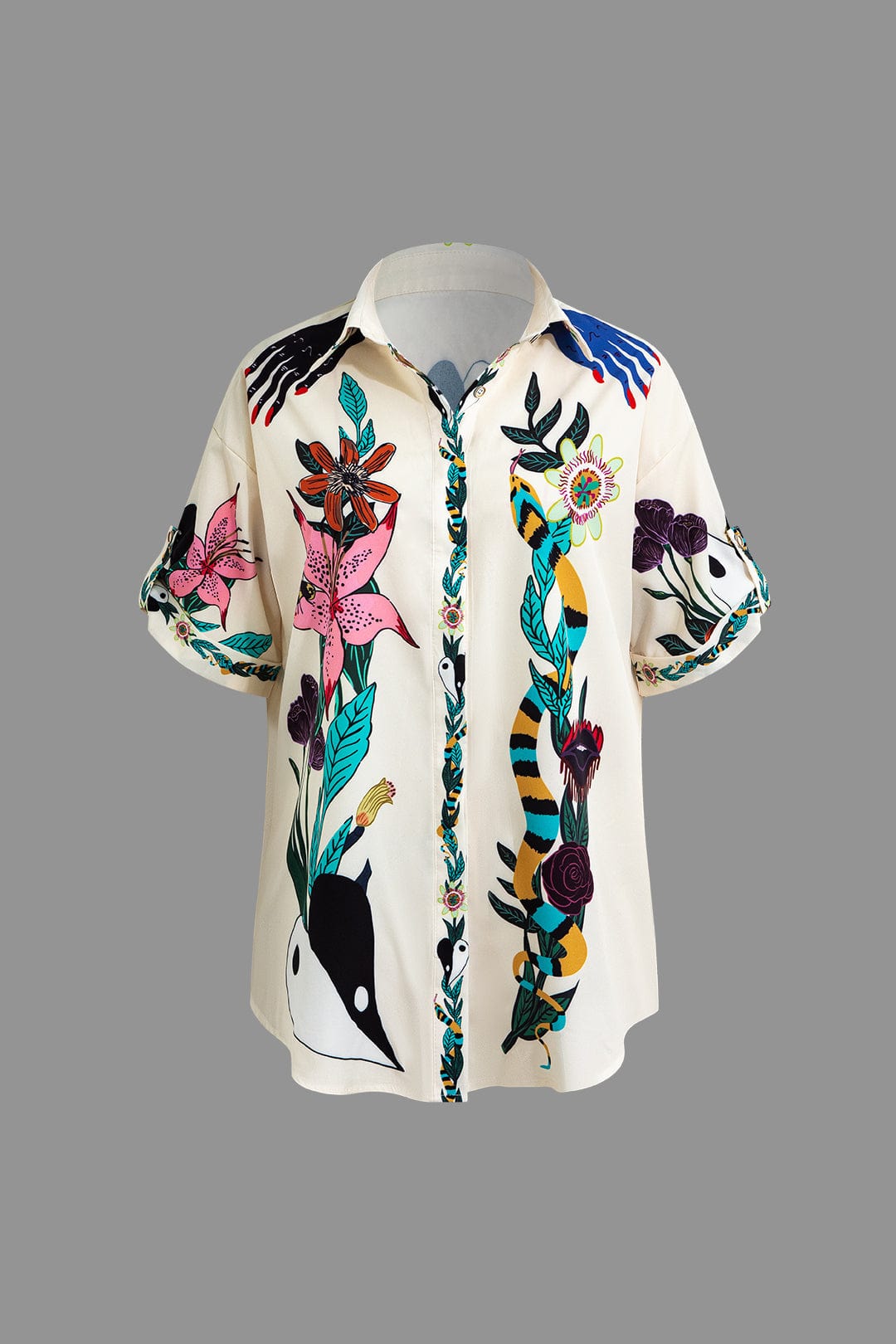 Robe Deux Pièces Élégante avec Imprimé Artistique