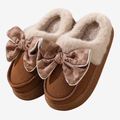 Chaussons Peluche à Talon Plat Doux et Confortables - PanierRoyale