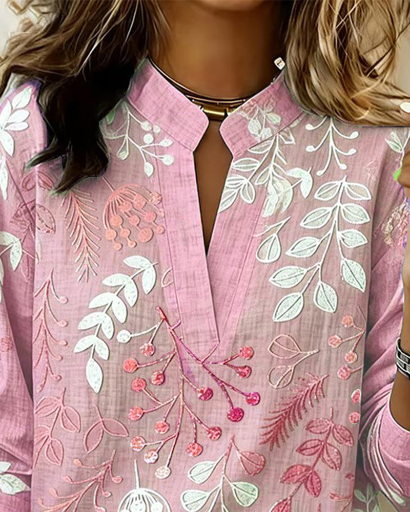 Chemisier Femme Fluidité Col V Imprimé Floral Coupe Élégante