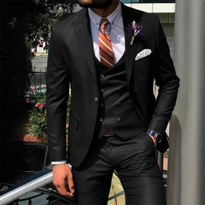 Costume Mariage Homme Classique Tailleur Noir Slim Fit